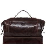 SID & VAIN Reisetasche mit separatem Schuh-Fach Hemden echt Leder Kingston XL groß Sporttasche Weekender Herren braun