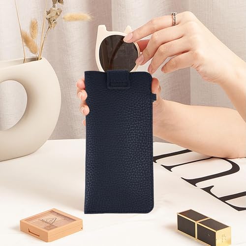 Image of Leather Sunglasses Pouch with Holster Clip, Portable Eyeglass Organizer Pouch Bags for Travel Hanging Backpack