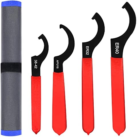 AutoWanderer Tool 4pcs Coilover Spanner Wrench Set Adjustable Shock Wrench Heavy Duty Steel C Spanner for Most Coil Overs Shocks Adjustment and Suspension System Cover