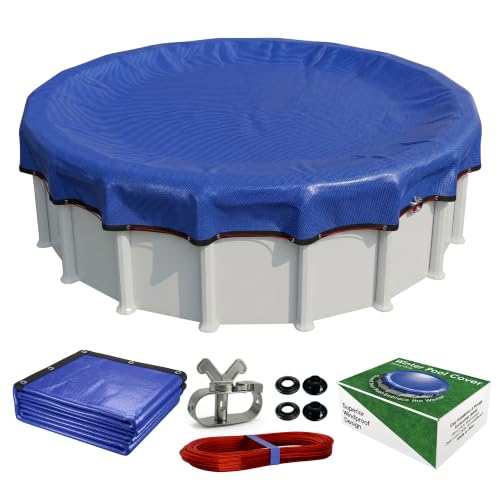 [Upgraded] 21ft Pool Cover for Above Ground Pools, Round Pool Cover Blue
