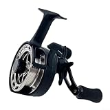 Winter-Eis-Angelrolle, High-Foot-Design, 3,2:1, Übersetzung, 8 kg, maximale Zugkraft für kaltes Wetter, 100 m Schnurkapazität (grau - rechte Hand)