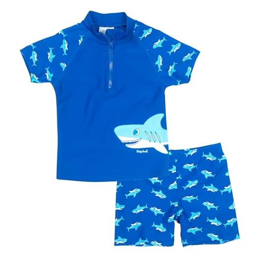 Playshoes Jungen UV-Schutz Bade-Set Hai Badeshorts, Blau (original), 110/116