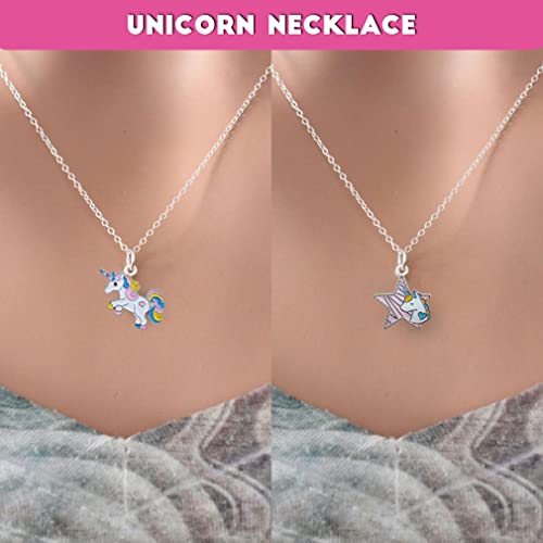 Rlgpbon Unicorn Gifts For Girl Drawstring Backpack/Makeup Bag/Unicorn Pendant Necklace/Bracelet/Hair Ties (Color 17) #TOP2