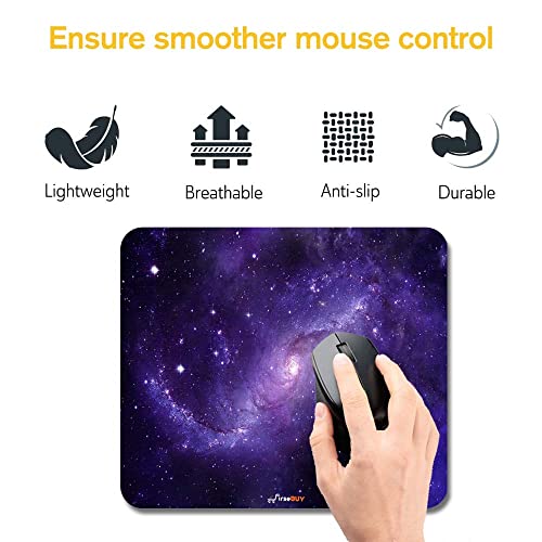 Image of Rectangle Mouse Pad, Anti Slip Rubber Galaxy Mousepads Desktops Gaming Mouse Mat Customized Designed for Home and Office, 8.6 X 7.08 Inches