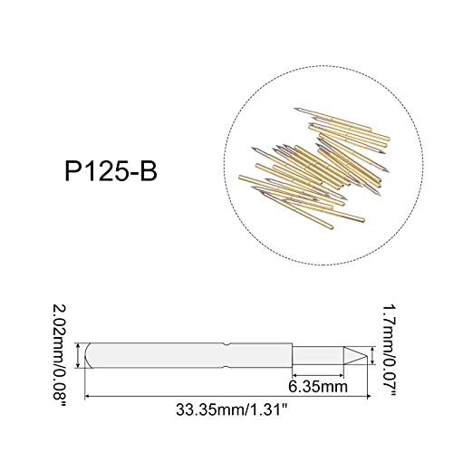 Image of MECCANIXITY Spring Test Probe Pin 20pcs 1.7mm Tip 33.35mm for PCB Board Testing Contact