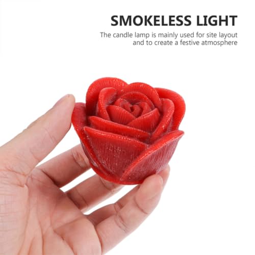 Velas de cera LED Operitacx con diseño de rosa esculpida en parafina premium 5