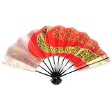 浅草きもの市 舞扇子 朱色地にゴールド流線 黒塗 9寸5分 [日本製] 京 扇子 お稽古 舞台
