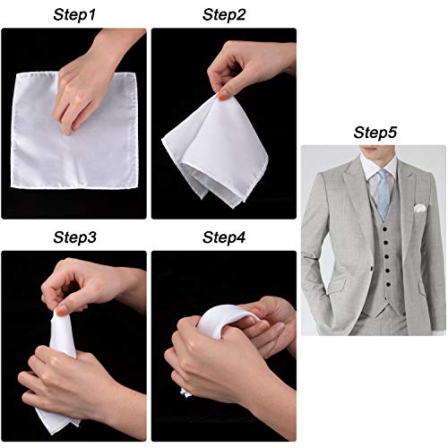 Awpeye 10 Pcs Pocket Squares, Suit Silk Handkerchief For Men & Boys thumb #5