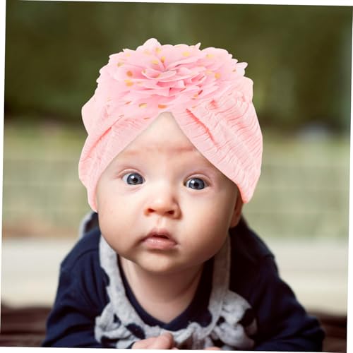Newborn Floral Beanie Cap for Boys Comfortable Elastic Hat for for Outdoor Wear Adorned with Charming Decorations Pink4