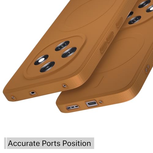 Image of Outlouders Back Cover for Oppo F31 Pro 5G Soft Matte Silicone Cover with Slim Fit | Mag-Safe Logo (Not Mag-Safe Compatible) | Shockproof | Camera Protection Bumper Case (Orange)