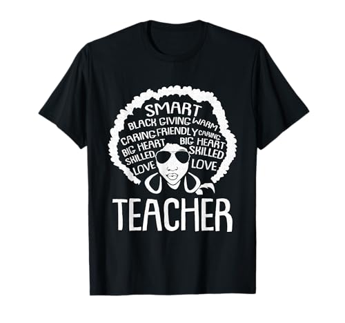 Black Woman Teacher Afro Retro Black History Month Regalo Camiseta