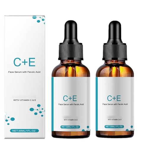Suero facial de vitamina C+E con vitamina CE con ácido ferúlico para mujeres, vitamina E y suero ferulic para el cuidado de la piel, suero de vitamina C para rostro, corrector de manchas oscuras,