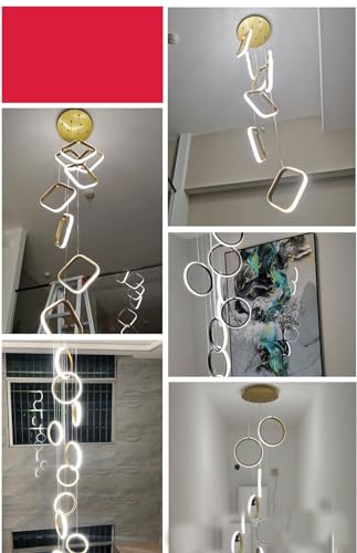 Lustre escalier moderne créatif en or de haute qualité - 4