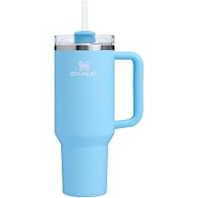 Stanley Quencher 40 Ounce Vacuum Insulated Stainless Steel Tumbler with Handle Lid and Straw, Thermos for Hot and Cold Drinks, 1.180 L, POWDER BLUE CRUSH