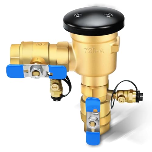 UPGRADED 1' 720A Pressure Vacuum Breaker Assembly, Metal Top Cover, Thickened Brass Backflow...