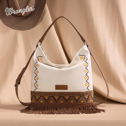 Image of Wrangler Shoulder Bag Aztec Purse Embroidered Fringe