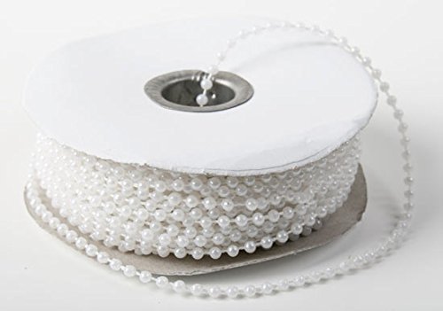 3mm Faux Pearl Plastic Beads on a String Craft Roll White