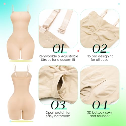 Anygirl Strapless Shapewear Bodysuit Tummy Control Full Body Shapewear Seamless Sculpting Body Shaper Jumpsuit Tops3
