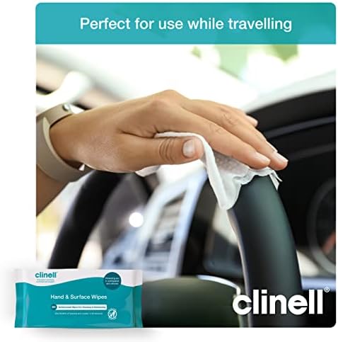 Clinell Antimicrobial Hand Wipes for Cleaning & Disinfecting & Universal Cleaning and Surface Disinfection Wipes Multi Purpose Wipes - Kills 99.99% of Germs, Effective from 30 Seconds