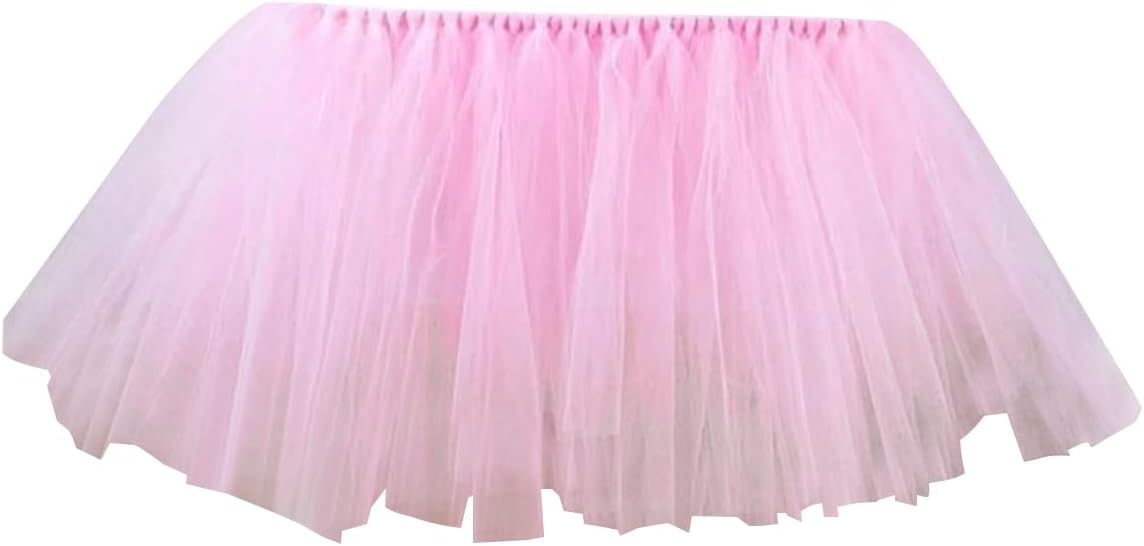 Table Skirt High Chair Tutu Skirt Birthday Decoration for 1st Birthday Little Children Shower Party Decor Supplies for Girl Boy,Babypink
