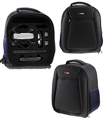 Navitech Noir et Bleu Sac à Dos Sacoche Housse imperméable à l'eau Compatible avec DJI Spark Fly More Combo