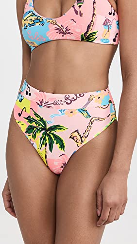 Maaji Womens High Rise/High Leg Signature Cut Bikini Bottoms, Multicolor, Large Us #TOP1