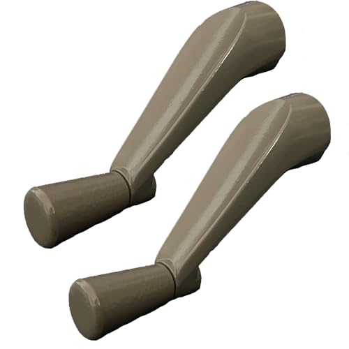 Pack of 2.Window Crank Handle Replacement,(Stone Color) Fit to [3/8 Inch Spindles]. Spline Socket...