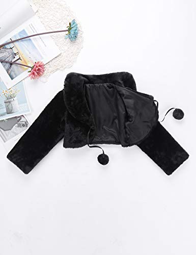 Baby Girls Winter Faux Fur Long Sleeves Bolero Shrug Wedding Birthday Party Dress Cover Up Jacket Coat4
