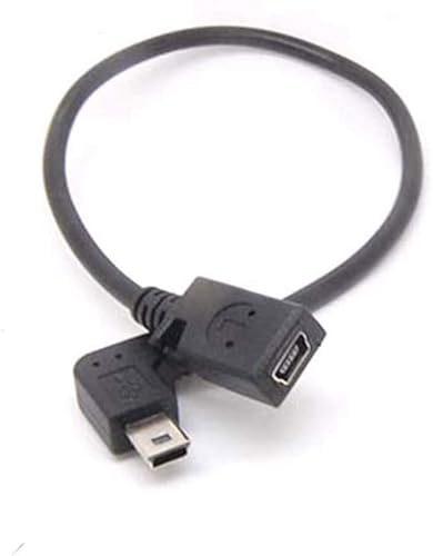 (Ángel derecho) Ángulo de 90 grados USB Tipo A Hembra a Mini B Convertidor de cable macho de 5 pines Cargador adaptador CORD c260