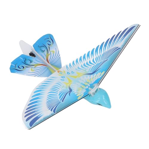 XUXHOU Jouet D'oiseau Volant RC, Ailes Battantes Bioniques EPP Télécommandées 2,4 GHz avec Lumières LED, pour Vol Intérieur et Extérieur (Blue)