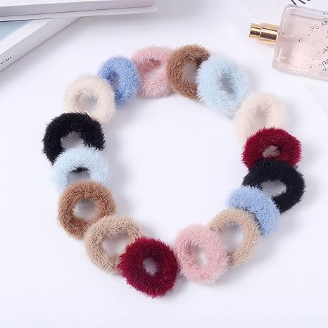 Image of GITGRNTH Soft Cotton Hair Ties for Women - No Damage Elastic Hair Bands - Durable Rubber Band for Women - Ideal Ponytail Holders - Comfortable Hair Accessories - Gentle on All Hair Types - Perfect for Thick and Thin Hair - Scrunches for Women - Kids Hair Rubber Band