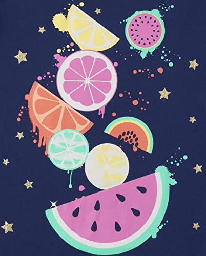 The Children's Place Girls' Short Sleeve Graphic T-Shirt 5 Pack, Hello Summer/Smoothie/Rainbow, Xlarge #TOP1