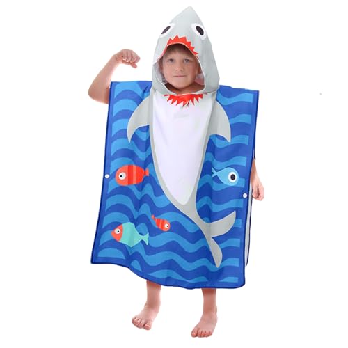 MQVXT Toalla de Playa con Capucha de Niños,Toalla de Playa de Microfibra,Playa Albornoz de...