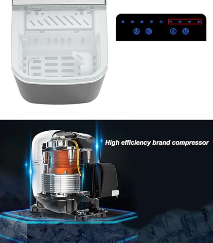 ASHLGQB Eiswürfelmaschine für die Arbeitsplatte, 12 kg/24 Stunden, 9 Würfel in 6–8 Minuten, tragbare, geräuscharme Eiswürfelmaschine, mit Selbstreinigung, 2 Kugeleisgrößen 7 ASHLGQB Eiswürfelmaschine für die Arbeitsplatte, 12 kg/24 Stunden, 9 Würfel in 6–8 Minuten, tragbare, geräuscharme Eiswürfelmaschine, mit Selbstreinigung, 2 Kugeleisgrößen