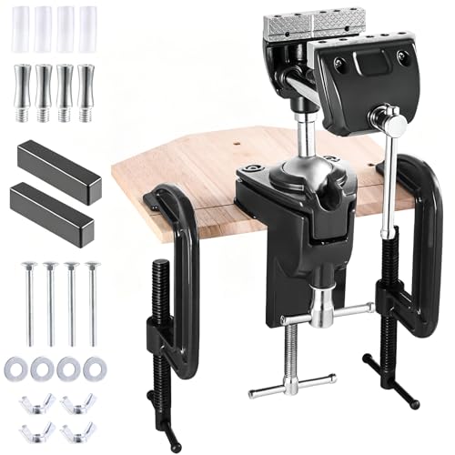 WarBull 360 Swivel Bench Gun Vise No-Drill Mounting with Dual Table Clamp
