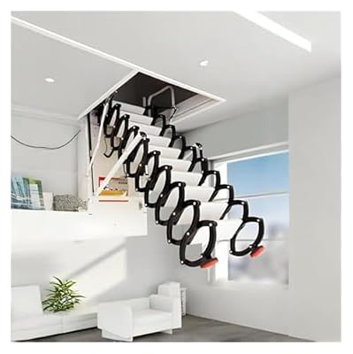 Heavy-Duty Retractable Attic Loft Ladder, Folding & Pull-Down Staircase, 9.84ft Folding Stairs, Ideal for Garage Attics, Roof Storage Rooms and Sunrooms(Automatic,70 * 120cm*H300CM)