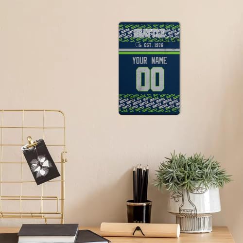 Image of Seattle Metal Sign for Outside Custom Name and Number Gifts