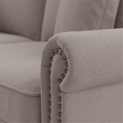 Sillón Plegable Beige con Tela y Estructura Metal Madera miniatura 3