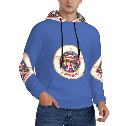 Sweat à capuche Minnesota noir vêtement toutes saisons taille XL