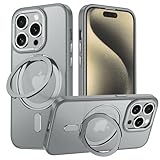 iPhone 13 Pro 用 ケース Magsafe対応 360°回転スタンド アイフォン13プロ カバー Uovon スマホケース アイホン 13pro マグセーフ 携帯ケース ワイヤレス充電 車載ホルダー対応 半透明 ストラップ穴付き 黄变防止 指紋防止 ・ ナチュラル