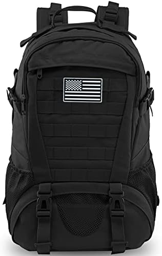 Jueachy Tactical Backpack for Men Hiking Day Pack Molle Backpack Military Rucksack Waterproof 30L EDC Bag with USA Flag Patch