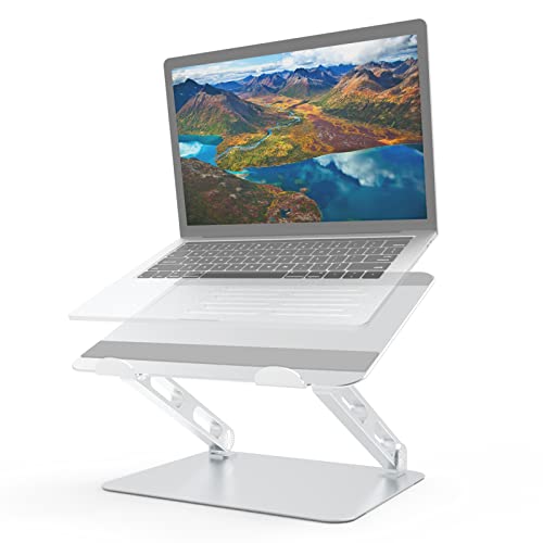 Etpark,Support pour ordinateur portable,Pliable,Réglable,Multi-angle,Portable,Table pliante avec grille d'aération,Compatible avec ordinateur portable MacBook Pro/Air, HP Notebook, argenté Cover