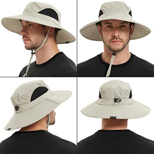 EINSKEY Unisex Sun Hat, Waterproof Wide Brim Bucket Hat Packable Boonie Hat for Fishing Hiking Gardening Safari Beach - Image 8