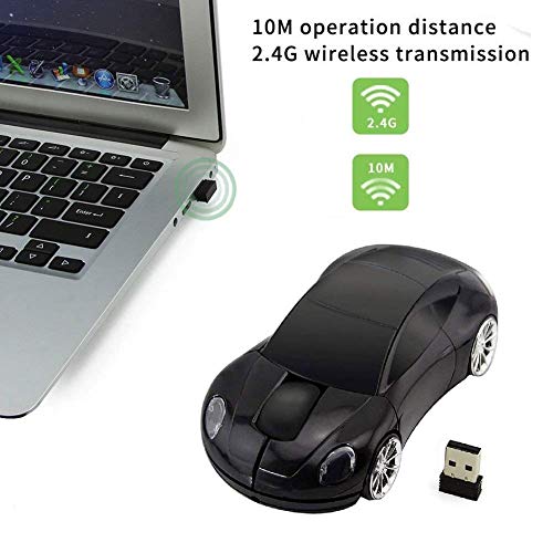 Image of Microware Black Cool Car Shaped Wireless USB 3D Mouse Mice for PC Laptop Notebook