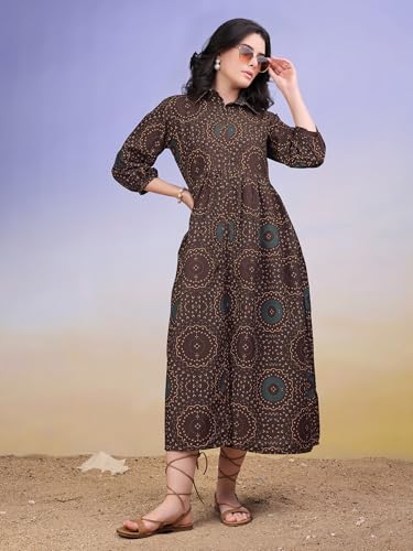 Image of PURVAJA Women's Cotton Dress(Floe-215-218)