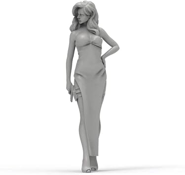 PANGCHENG 1/24 Modern Girl Stand in Summer Resin Figure Miniature Model Kits Unassambled Unpainted