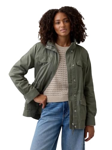 GAP Womens Classic Utility Jacket Mesculen Green Large