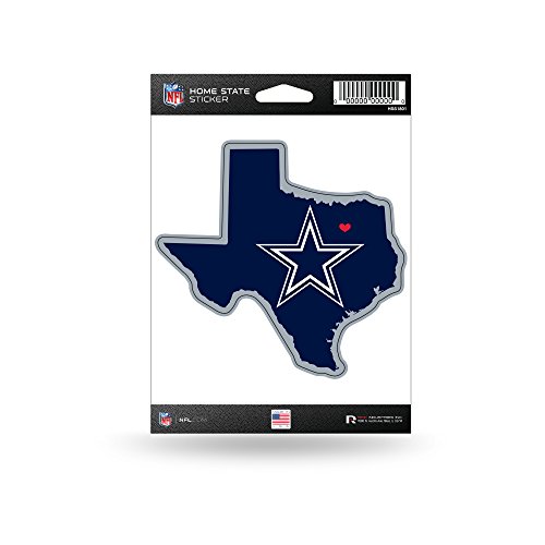 NFL Rico Industries - Calcomanía del estado de casa, Dallas Cowboys, azul marino, 5.75 x 8 pulgadas