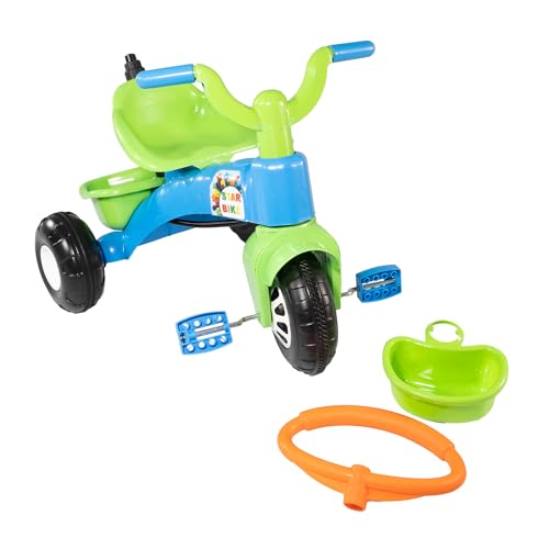 LEMODO Dreirad für Kinder ab 2 Jahren | Kinderdreirad mit 2 großen Ablagekörben | Multicolour Kinder Trike | Baby Dreirad mit Hupe und Schiebestange | Kinderspielzeug mit Breiten Reifen – Bild 4