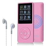 COVVY Slim Music Player 8 GB Portable Lossless Sound 70 Hours Screen MP3 Player Support up to 64 GB (Pink)